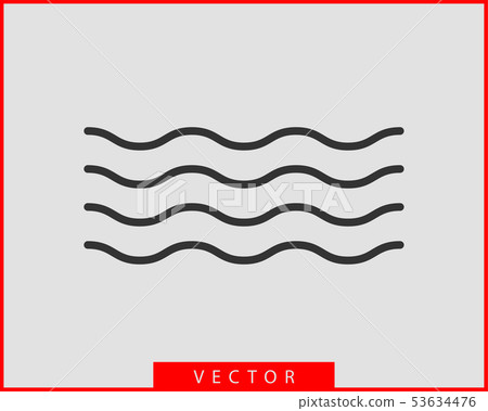 Waves vector design. Water wave icon. Wavy lines Waves vector design. Water wave icon. Wavy lines 53634476