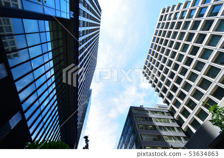 Bill and Aozora city and blue sky Bill and Aozora city and blue sky 53634863