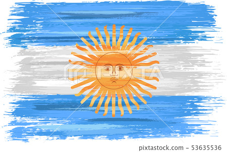 Argentine flag with paint brush strokes 53635536