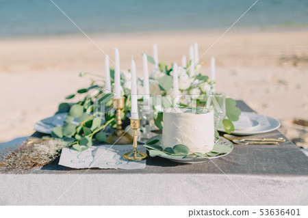Wedding table with decorations, wedding cake Wedding table with decorations, wedding cake 53636401
