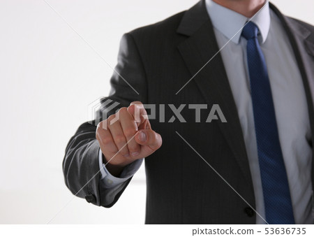 Close-up of business card in mans hand Close-up of business card in mans hand 53636735
