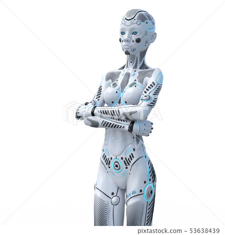 Android humanoid robot woman perming3DCG illustration material Android humanoid robot woman perming3DCG illustration material 53638439