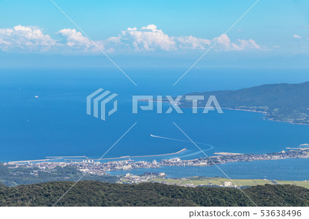 Ryotsu Port and Lake Kamo from the Osadoo Skyline 53638496