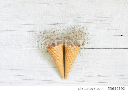 Abstract ice cream of dandelion fluff on the white Abstract ice cream of dandelion fluff on the white 53639192