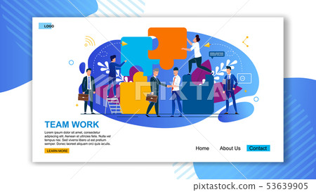 Flat Banner Inscription Team Work Landing Page. Flat Banner Inscription Team Work Landing Page. 53639905