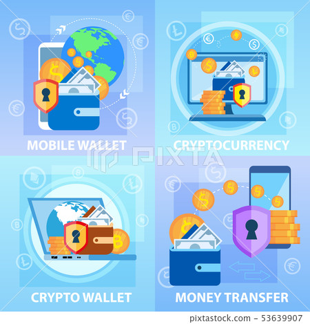Mobile Crypto Wallet Cryptocurrency Money Transfer Mobile Crypto Wallet Cryptocurrency Money Transfer 53639907