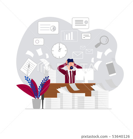 Illustration Office Situation White Background. Illustration Office Situation White Background. 53640126