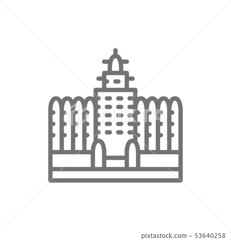 Sudano Sahelian Architecture in Mali line icon. Sudano Sahelian Architecture in Mali line icon. 53640258