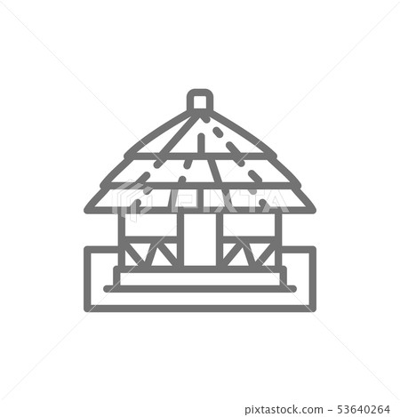 African local traditional house line icon. 53640264