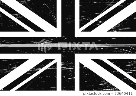 Grunge United Kingdom flag with a thin gray or 53640411