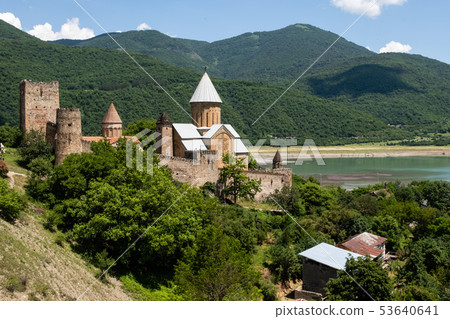 Famous georgian sightseeing Ananuri castle Georgia 53640641
