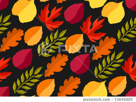 Seamless floral pattern with stylized autumn... - Stock Illustration ...