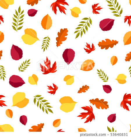 Seamless floral pattern with stylized autumn... - Stock Illustration ...