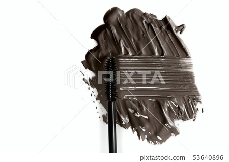sample of brown mascara, isolated on white background sample of brown mascara, isolated on white background 53640896