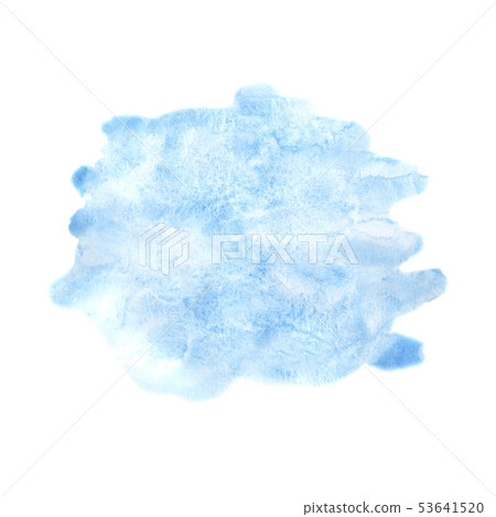 Watercolor blue spot isolated on white background 53641520