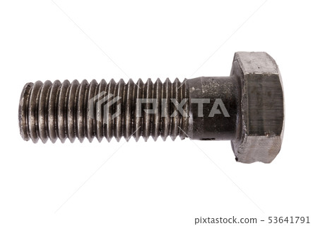Steel bolt on a white background Steel bolt on a white background 53641791