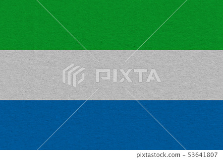 sierra leone flag painted on paper 53641807