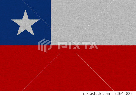 Chile flag painted on paper Chile flag painted on paper 53641825