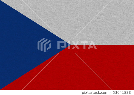 Czech Republic flag painted on paper 53641828