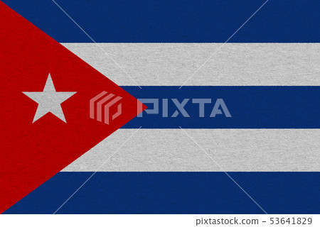 Cuba flag painted on paper 53641829