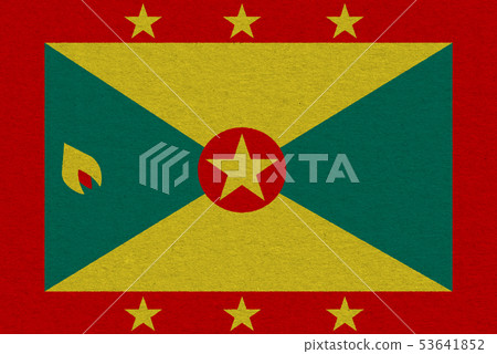 Grenada flag painted on paper 53641852