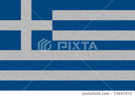 Greece flag painted on paper Greece flag painted on paper 53641853