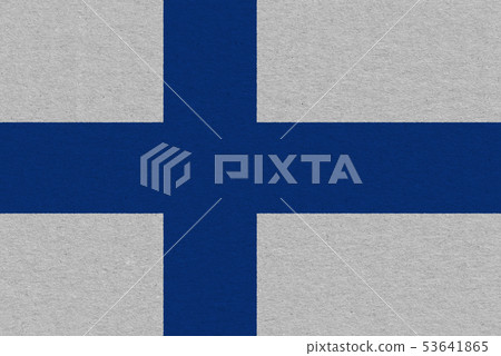 Finland flag painted on paper Finland flag painted on paper 53641865
