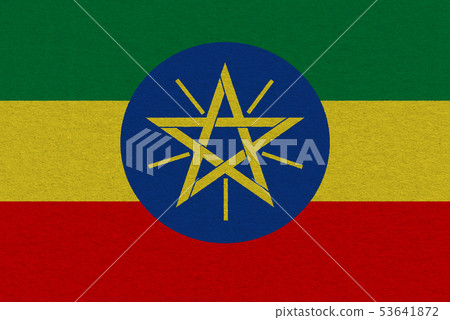 Ethiopia flag painted on paper Ethiopia flag painted on paper 53641872