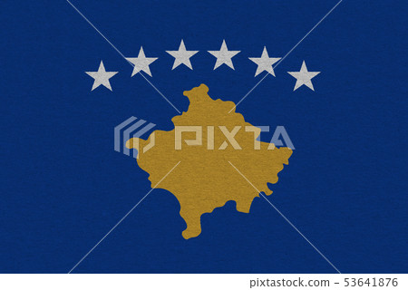 Kosovo flag painted on paper 53641876