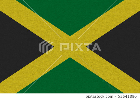 Jamaica flag painted on paper Jamaica flag painted on paper 53641880