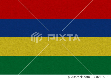 Mauritius flag painted on paper Mauritius flag painted on paper 53641898