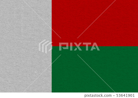 Madagascar flag painted on paper 53641901