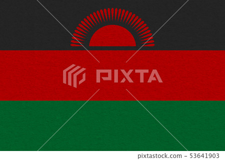 Malawi flag painted on paper 53641903
