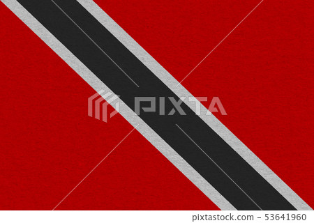Trinidad and Tobago flag painted on paper Trinidad and Tobago flag painted on paper 53641960
