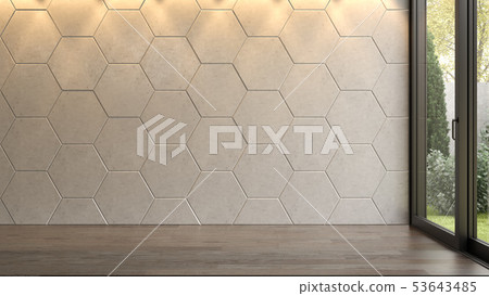 Interior empty room 3D rendering 53643485