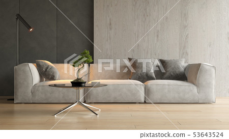 Interior of modern living room with sofa 3D rendering 53643524