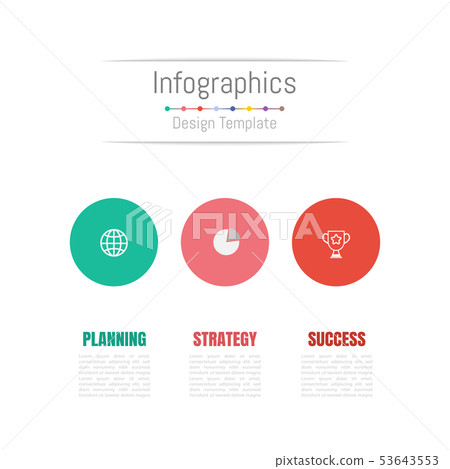 Infographic design elements with 3 options. 53643553