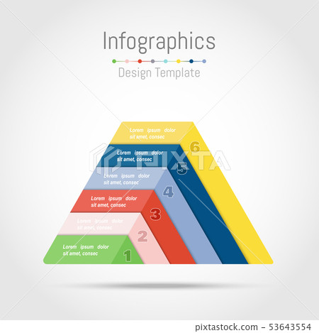 Infographic design elements with triangle shape. 53643554
