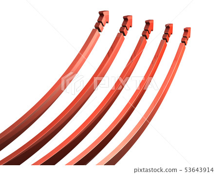 5 rising arrows (rendering) 5 rising arrows (rendering) 53643914
