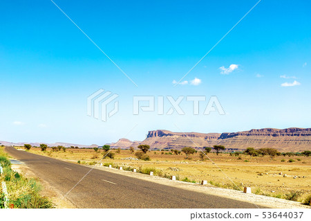 Road in Atlas Mountains in Morocco. Journey Road in Atlas Mountains in Morocco. Journey 53644037