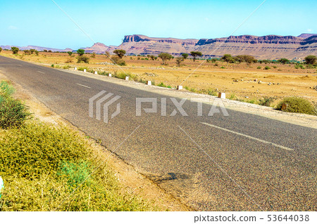 Road in Atlas Mountains in Morocco. Journey Road in Atlas Mountains in Morocco. Journey 53644038