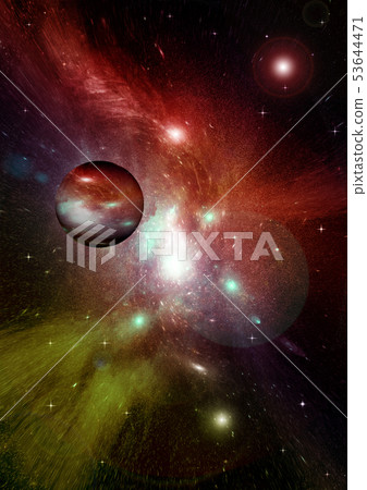 galaxy in a free space. 3D rendering 53644471