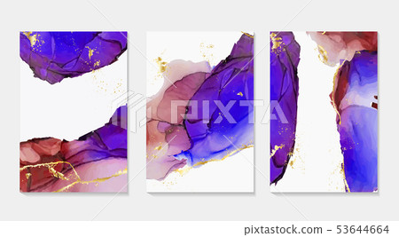 Alcohol Ink, paint, abstract vector shapes. 53644664