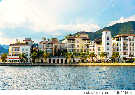 Scenic panoramic view of the historical of Tivat Scenic panoramic view of the historical of Tivat 53645608