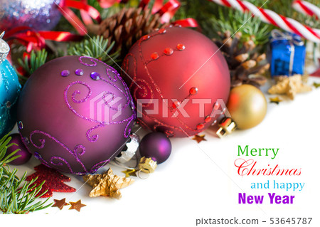 Colorful Christmas decorations Colorful Christmas decorations 53645787