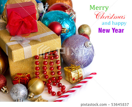 Colorful Christmas decorations Colorful Christmas decorations 53645837