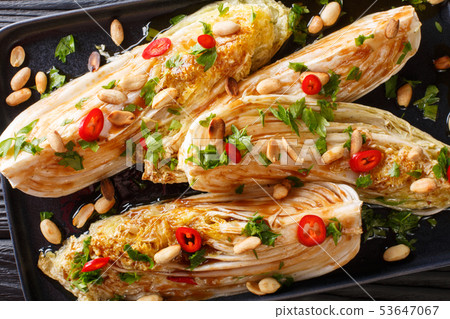 Delicious appetizer fried napa cabbage with soy 53647067