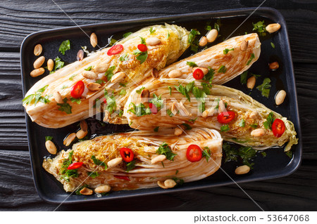 Vegetarian fried Chinese cabbage with soy sauce Vegetarian fried Chinese cabbage with soy sauce 53647068