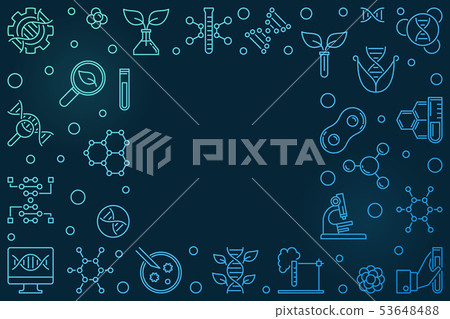 Vector Biotechnology colorful outline horizontal frame  53648488
