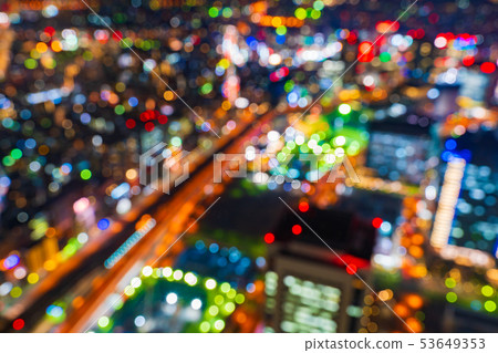 urban city night light bokeh , defocused 53649353